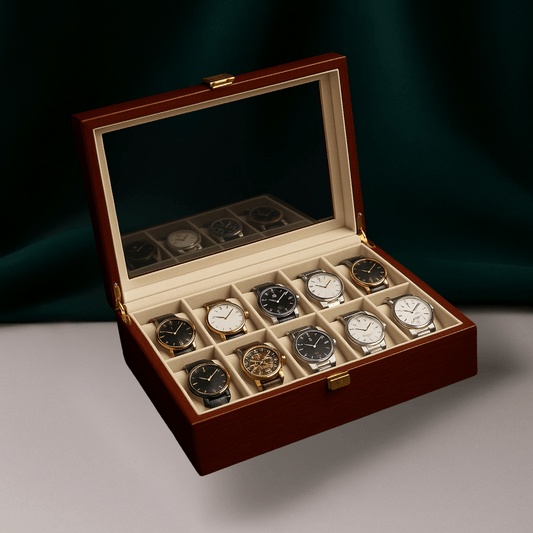 10-Slot Wooden Watch Box | CHRONVAULT™