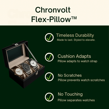 3-Slot  Leather Watch Box  lightweight  Design | CHRONVAULT™