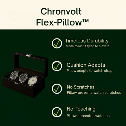 3-Slot Luxury Wood Watch Box – Glass Display Case | CHRONVAULT™
