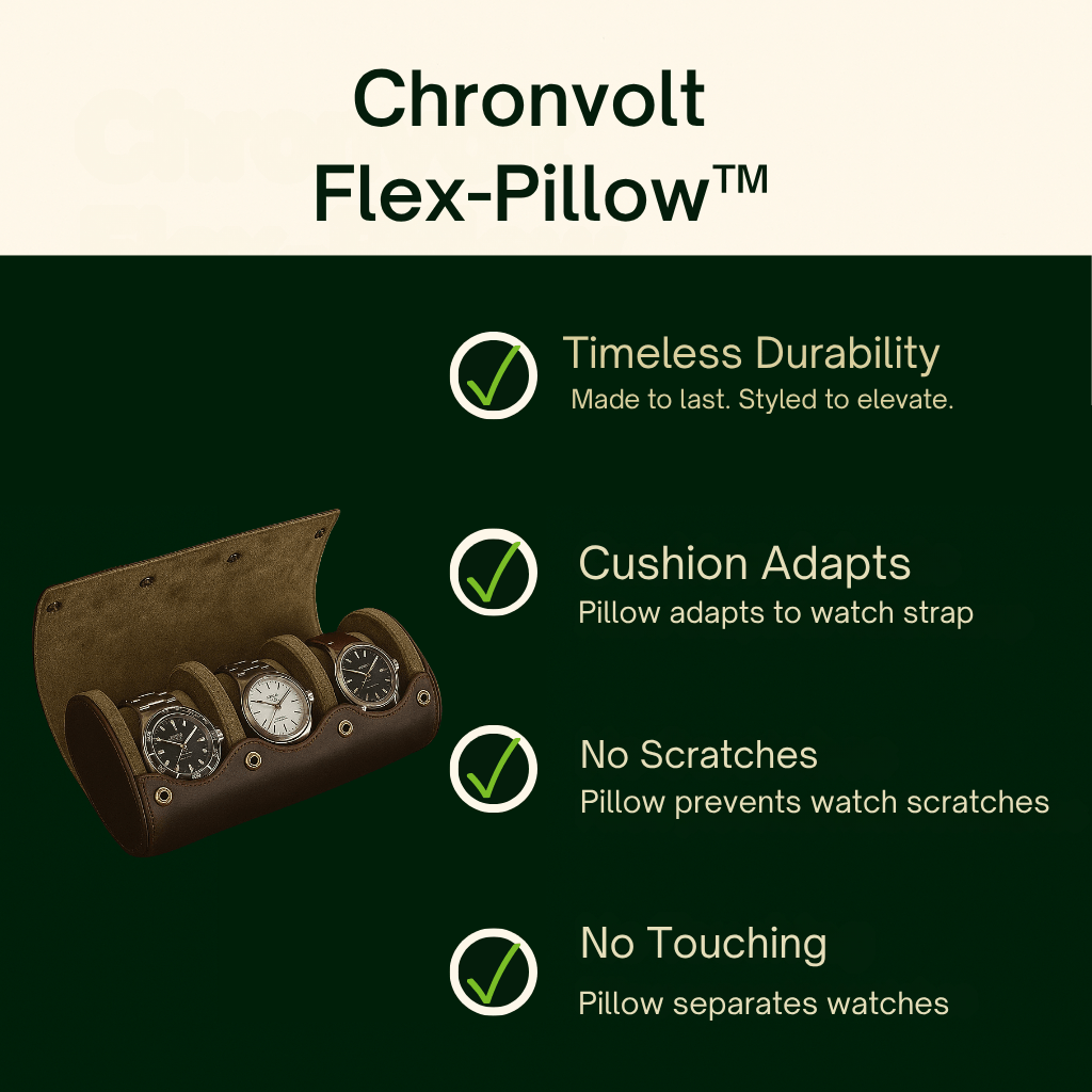 3-Slot Leather Watch box | CHRONVAULT™
