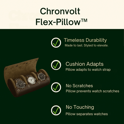 3-Slot Leather Watch box | CHRONVAULT™