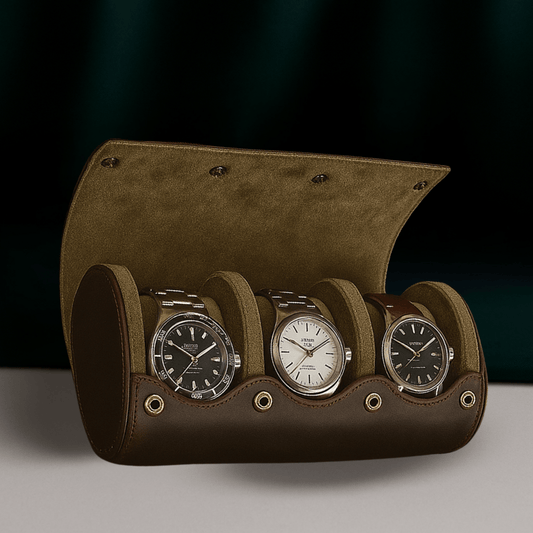 3-Slot Leather Watch box | CHRONVAULT™
