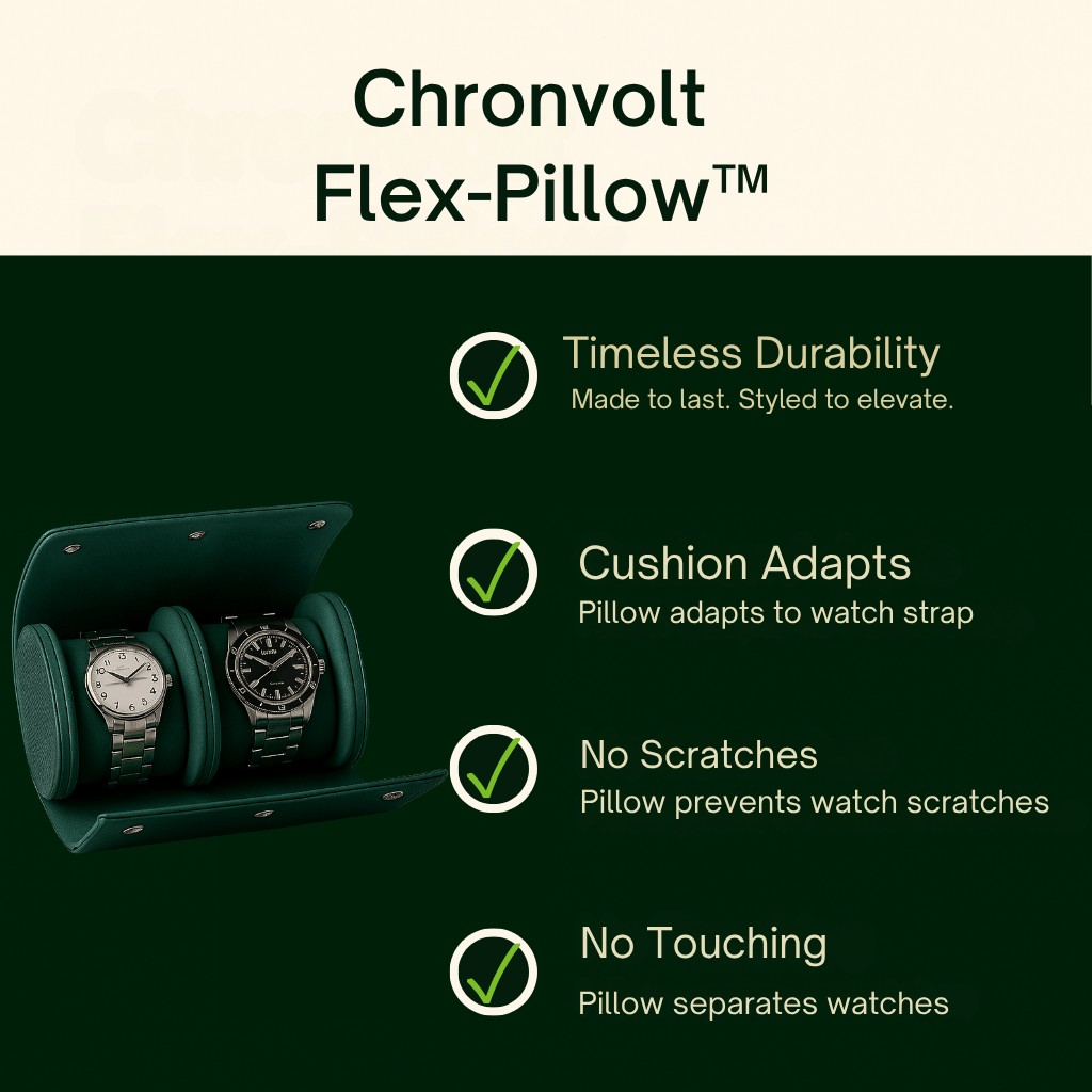 2-Slot Leather Watch Roll | CHRONVAULT™