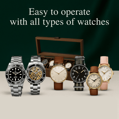 6-Slot Walnut-Finish Wooden Watch Box with Brass Lock | CHRONVAULT™