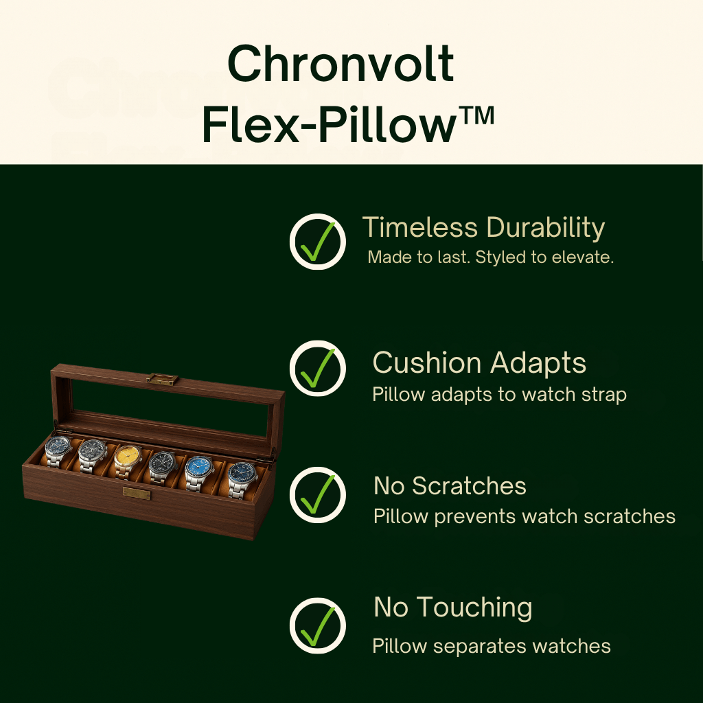 Wood Watch Box – 6 Slot Glass Display Case | CHRONVAULT™
