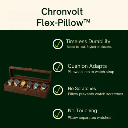 Wood Watch Box – 6 Slot Glass Display Case | CHRONVAULT™