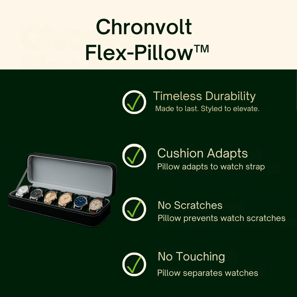 Leather Watch Box – 6 Slot Travel Zipper Case | CHRONVAULT™