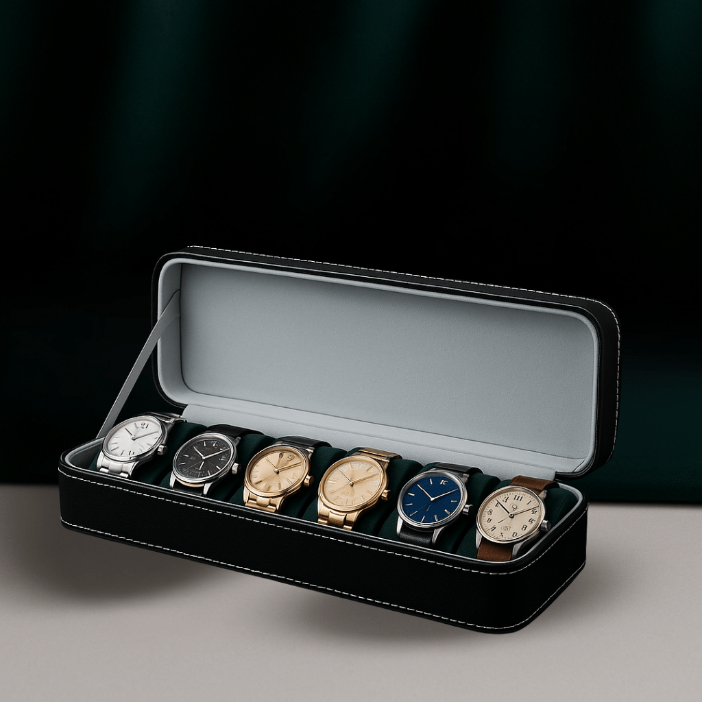 Leather Watch Box – 6 Slot Travel Zipper Case | CHRONVAULT™