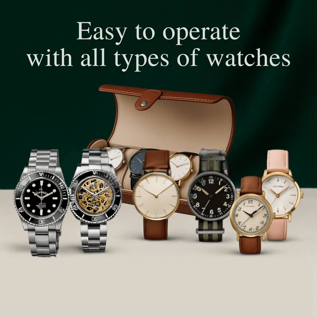 3-Slot Travel Watch Box in Saddle-Tone Leather | CHRONVAULT™