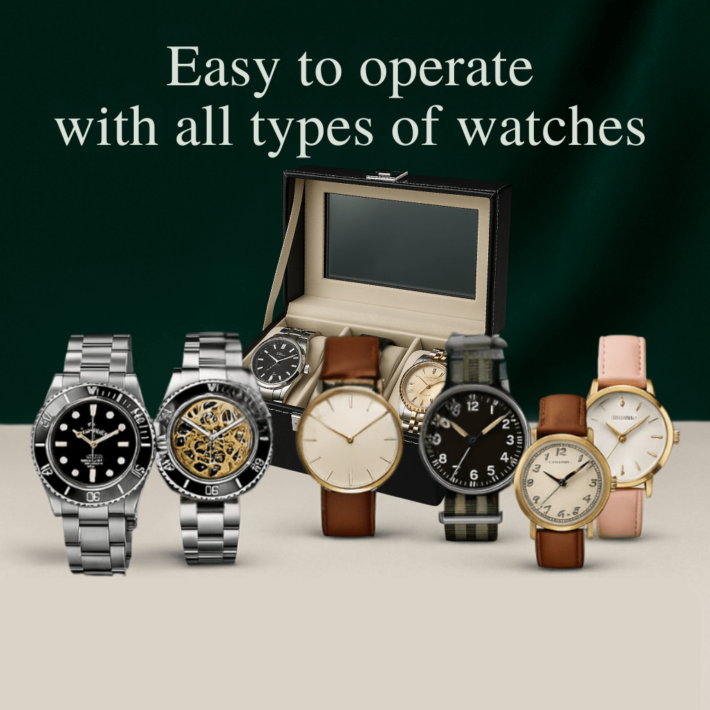 3-Slot Leather Watch Box – Compact Display Case with Glass Lid | CHRONVAULT™