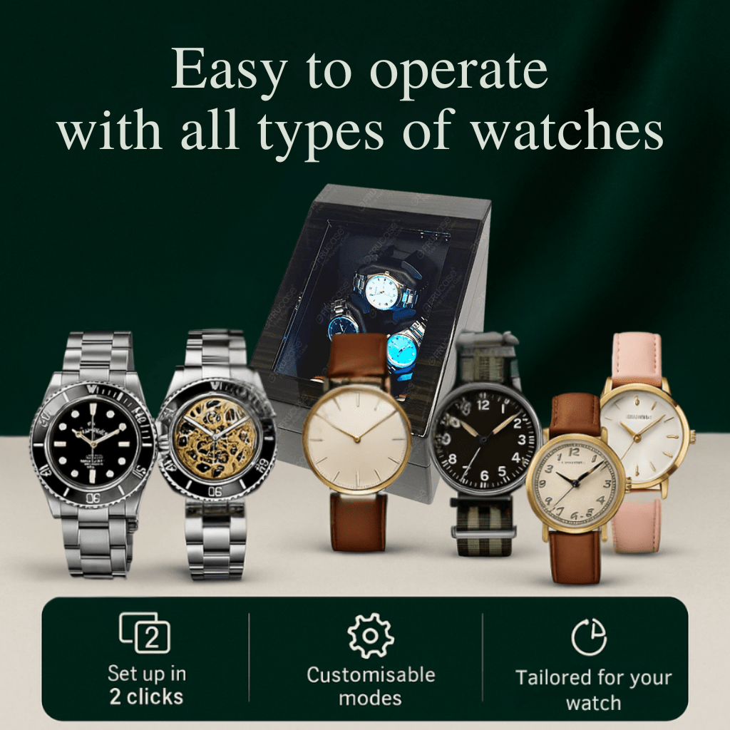 Wooden Watch Winder 3+3 – Automatic Multi-Rotation Display Box | CHRONVAULT™