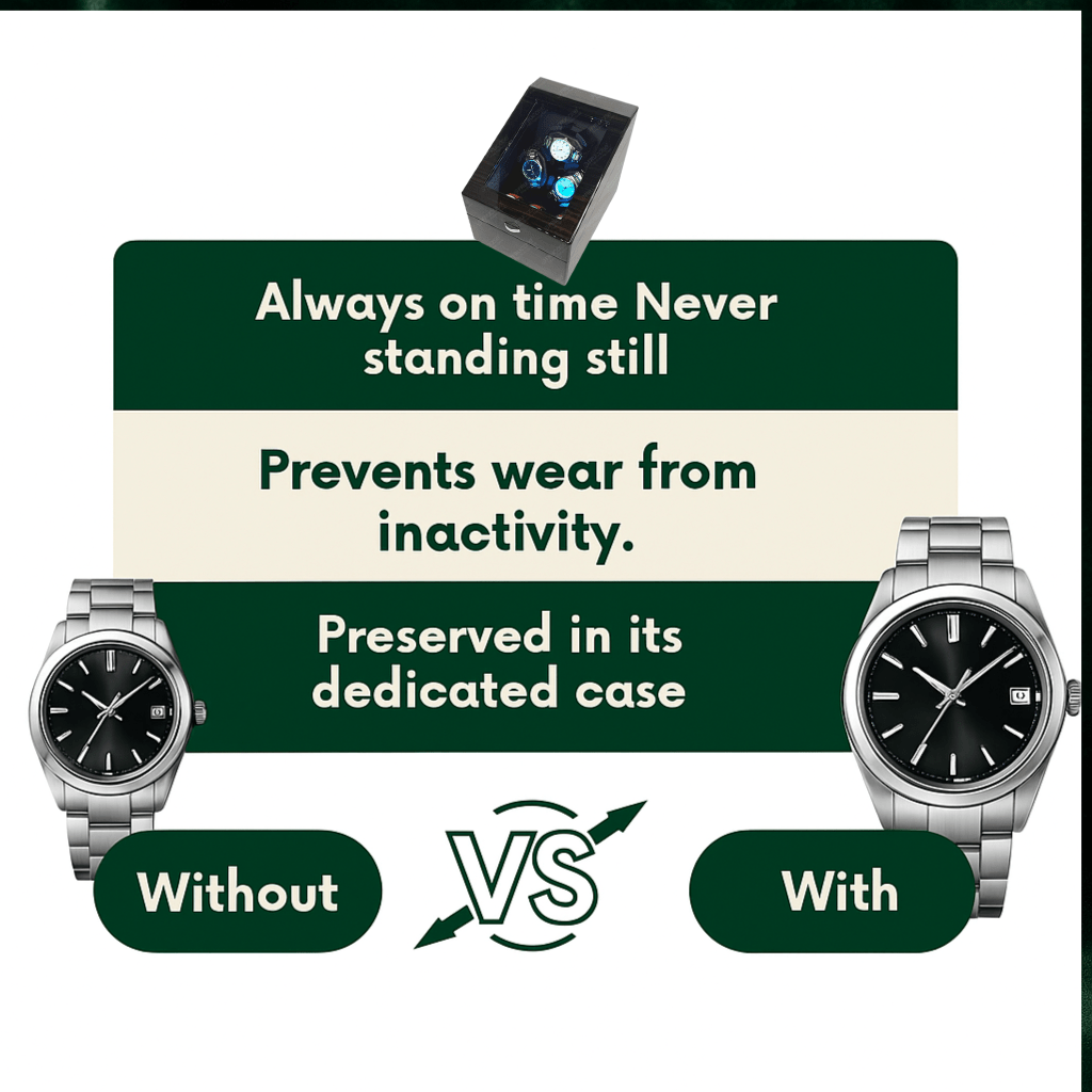 Wooden Watch Winder 3+3 – Automatic Multi-Rotation Display Box | CHRONVAULT™