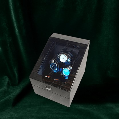 Wooden Watch Winder 3+3 – Automatic Multi-Rotation Display Box | CHRONVAULT™