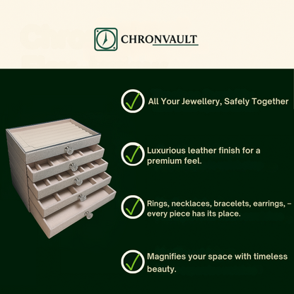 Stackable 5-Layer Velvet Jewellery Box  | Chronvault™