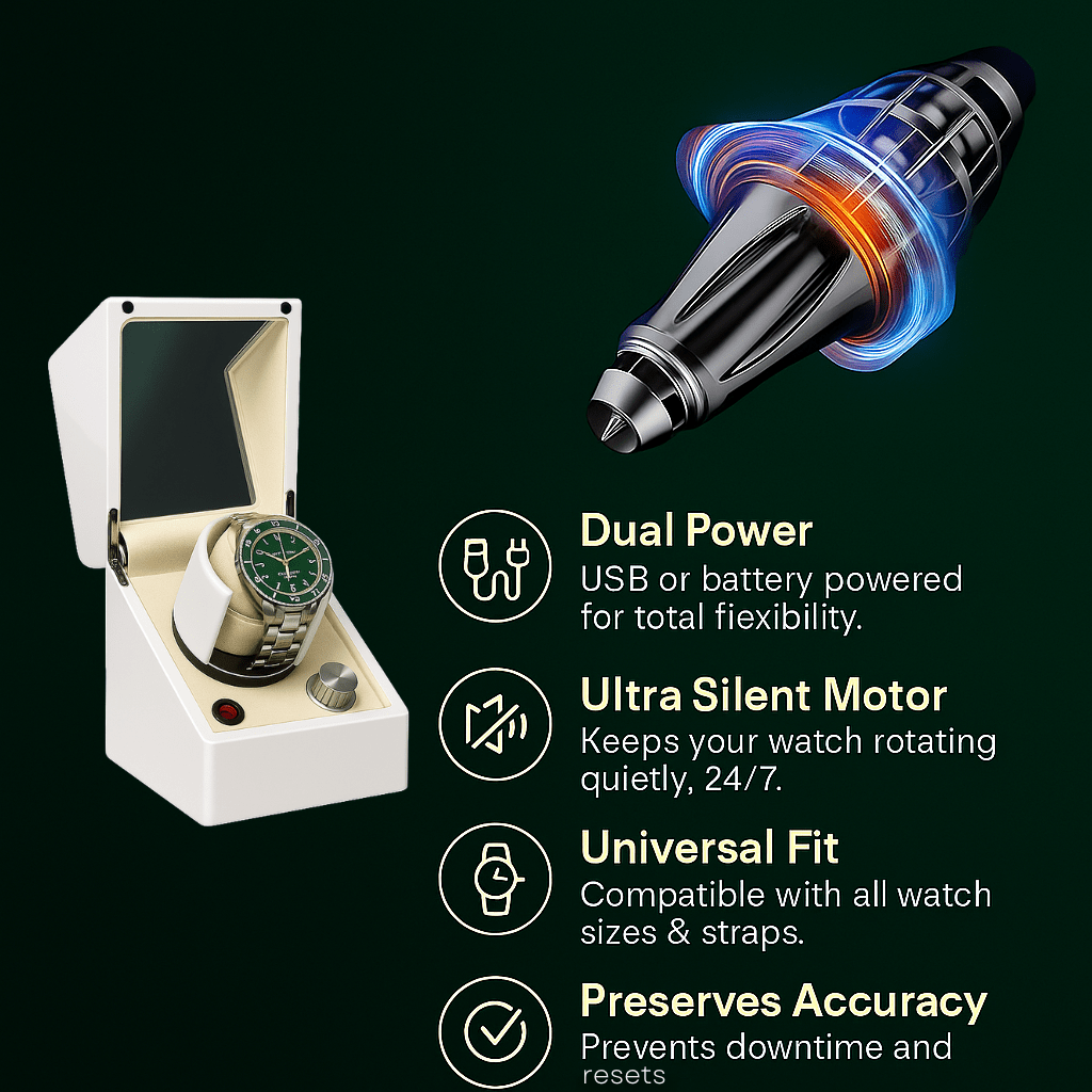 Watch Winder with LED Light – Piano Finish | CHRONVAULT™