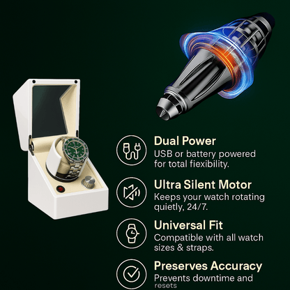 Watch Winder with LED Light – Piano Finish | CHRONVAULT™