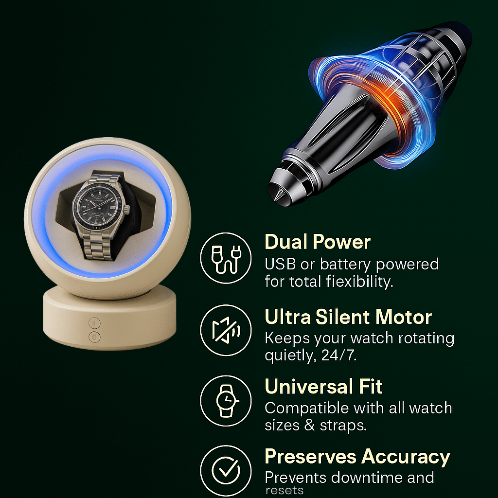 Watch Winder with LED Light – Space Capsule Design, Silent Motor | CHRONVAULT™