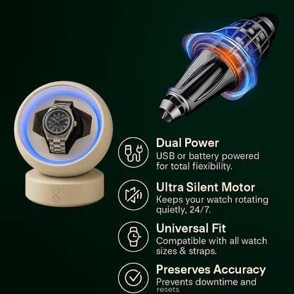 Watch Winder with LED Light – Space Capsule Design, Silent Motor | CHRONVAULT™