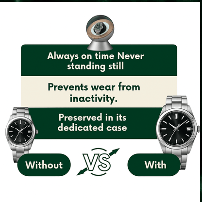 Watch Winder with Dome Cover – Intelligent Auto-Rotation & LED Light | CHRONVAULT™