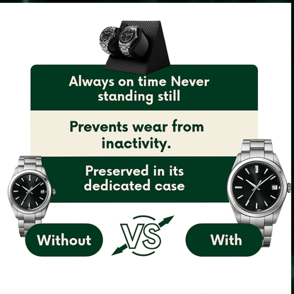 Watch Winder –  Leather Silent Rotation Box for 2 Watches | CHRONVAULT™