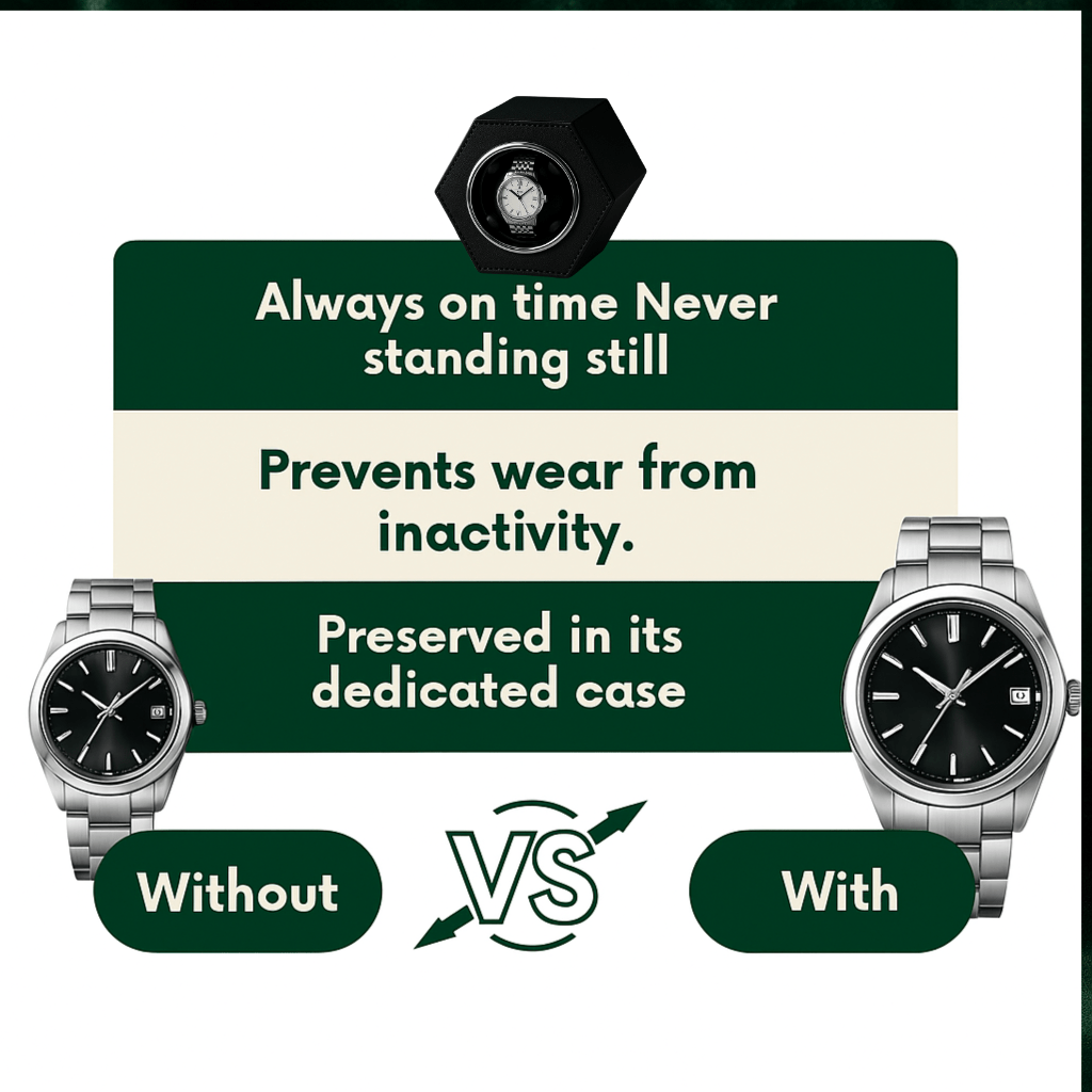 Hexagon Watch Winder – Leather Silent Box | CHRONVAULT™