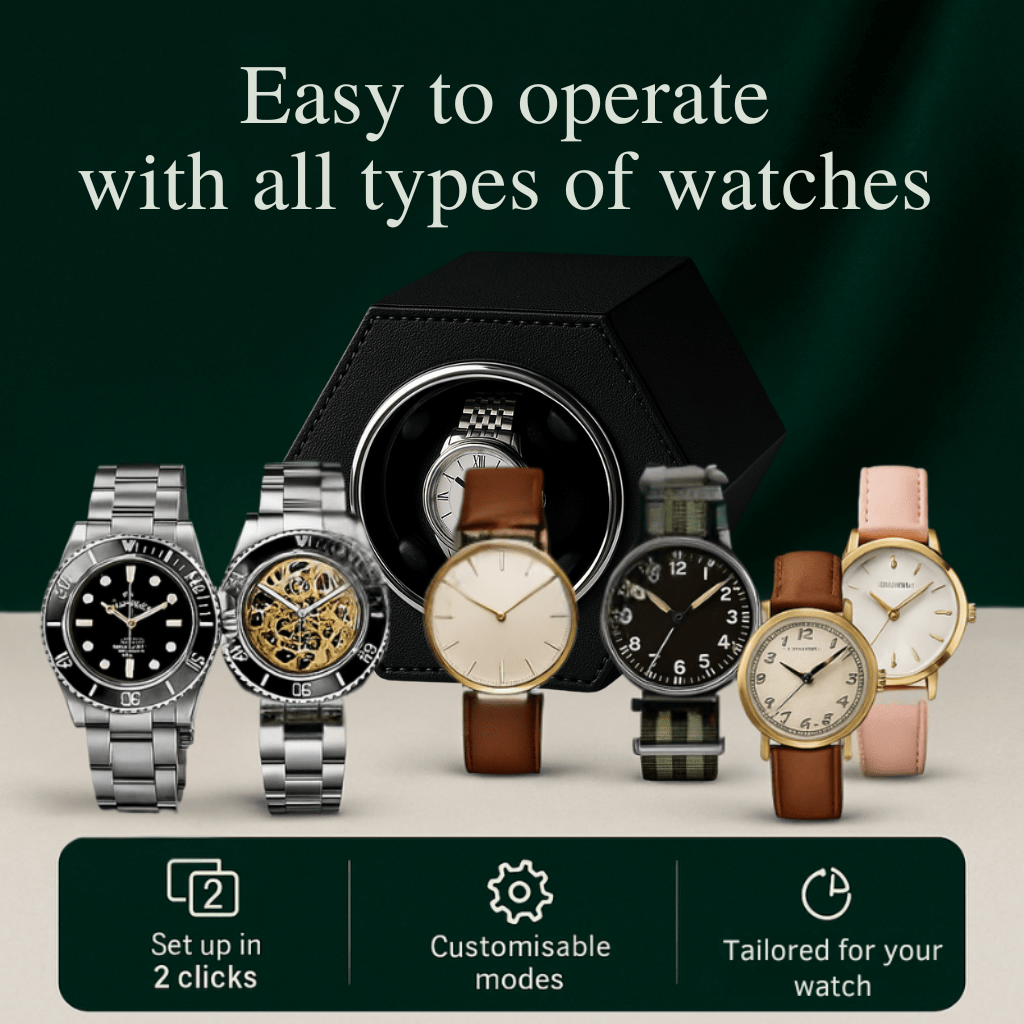 Hexagon Watch Winder – Leather Silent Box | CHRONVAULT™