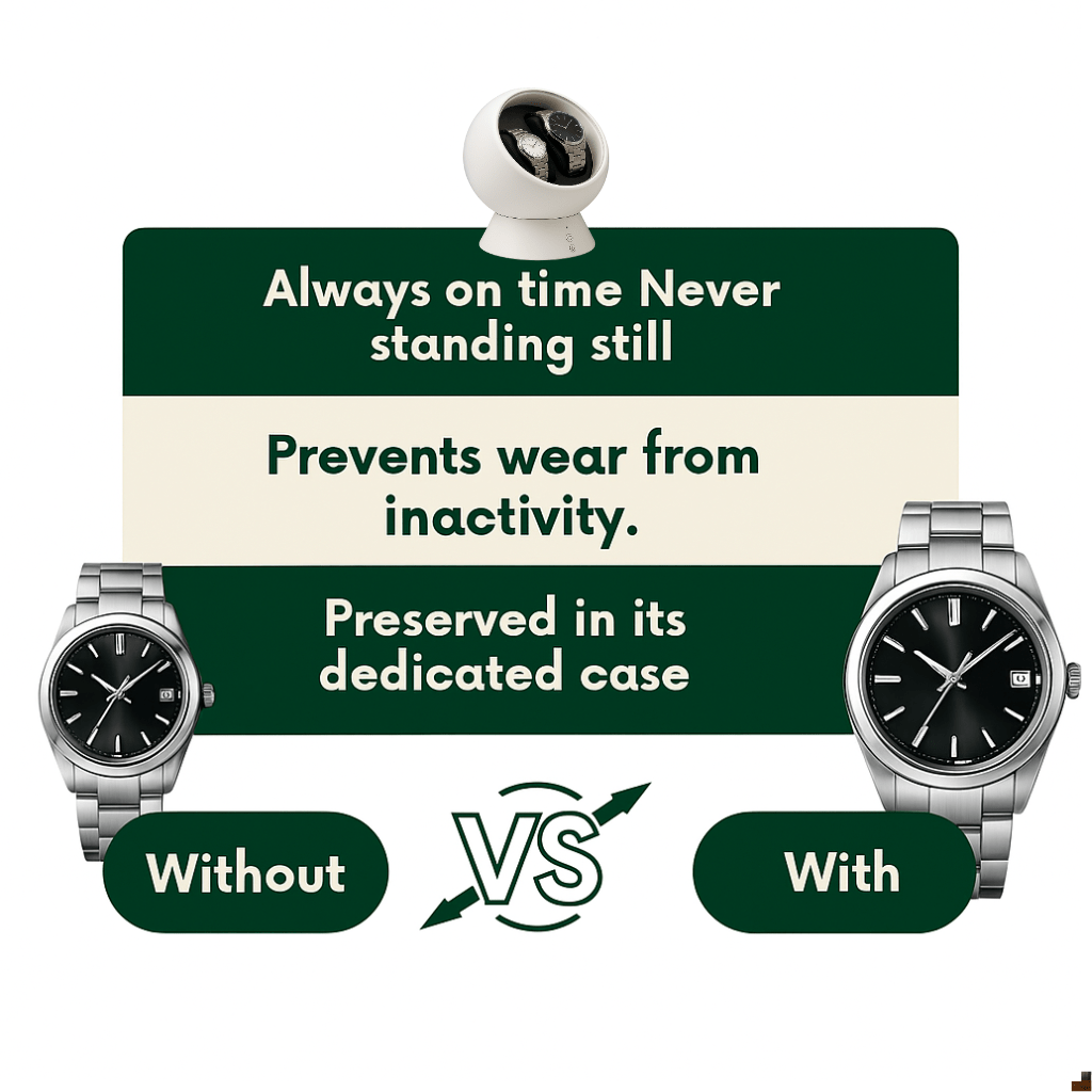Dual Watch Winder – Compact Spherical Design with USB & Battery Power | CHRONVAULT™