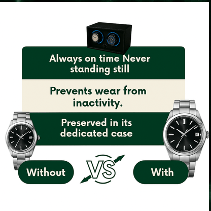 Wooden Watch Winder for two watches  – Silent Dual Motor  | CHRONVAULT™